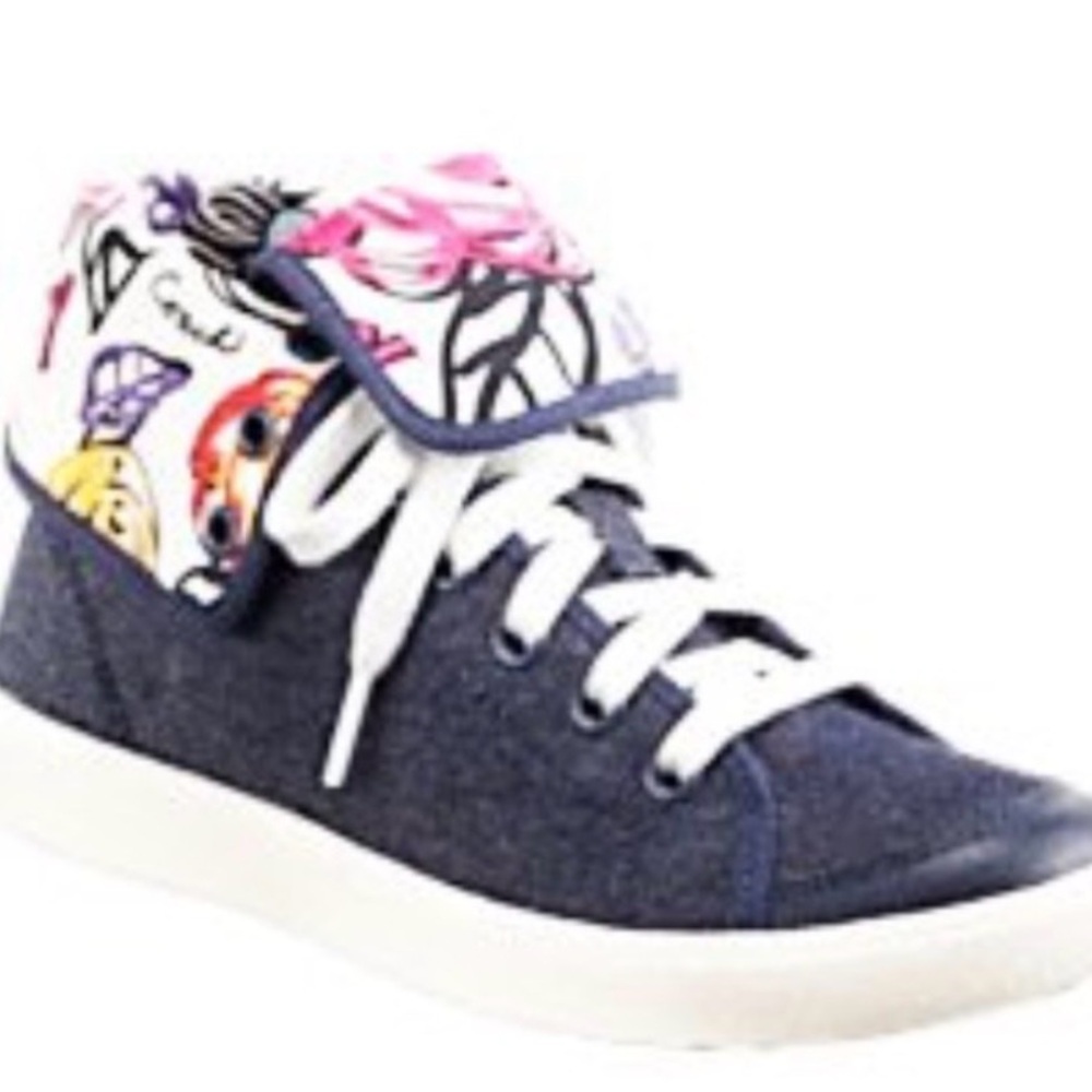 COACH Ellis Denim Poppy High-Top Sneakers Size:6.5 B - Picture 10 of 10